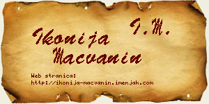Ikonija Mačvanin vizit kartica